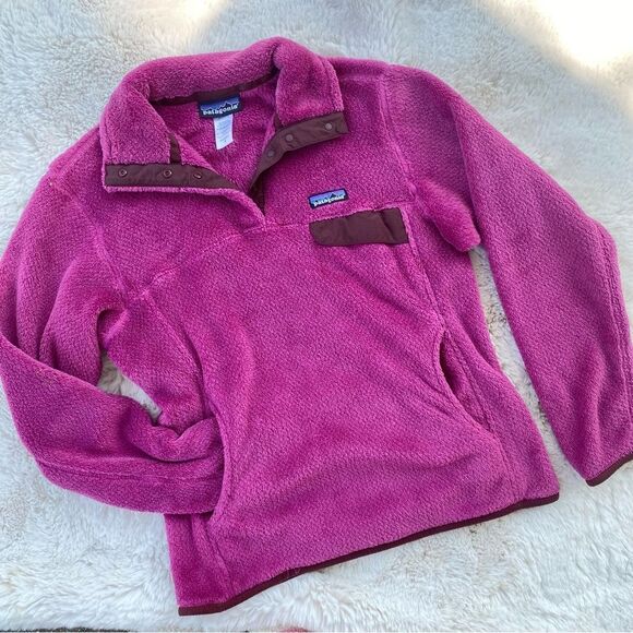 Patagonia Fuchsia Pink Snap-T Synchilla Fleece Pullover Sz. M - Picture 1 of 6